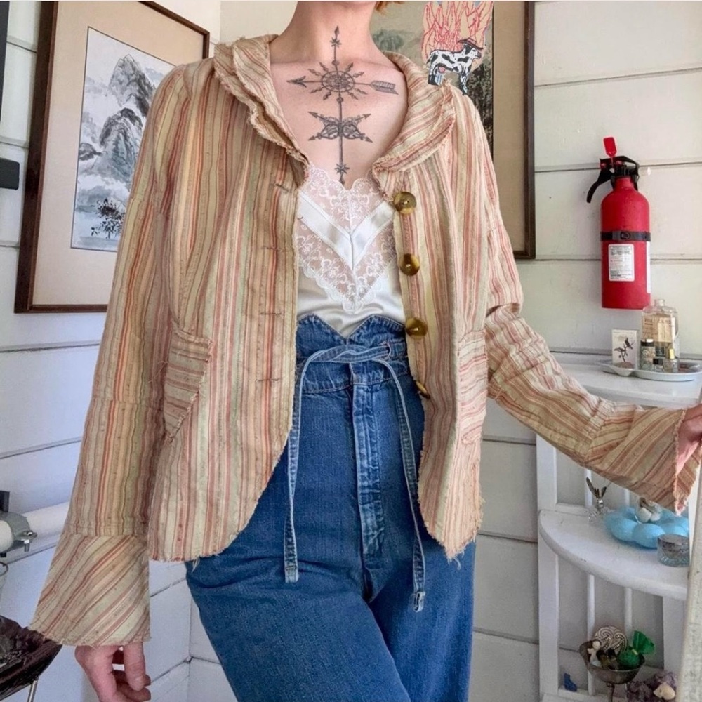 SOLD Striped Button-Up vintage Anthropologie Jacket